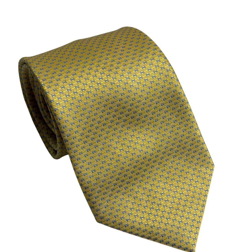 Laurant Bennet Necktie Yellow Geometric Microfiber Formal Business Dress Men OS